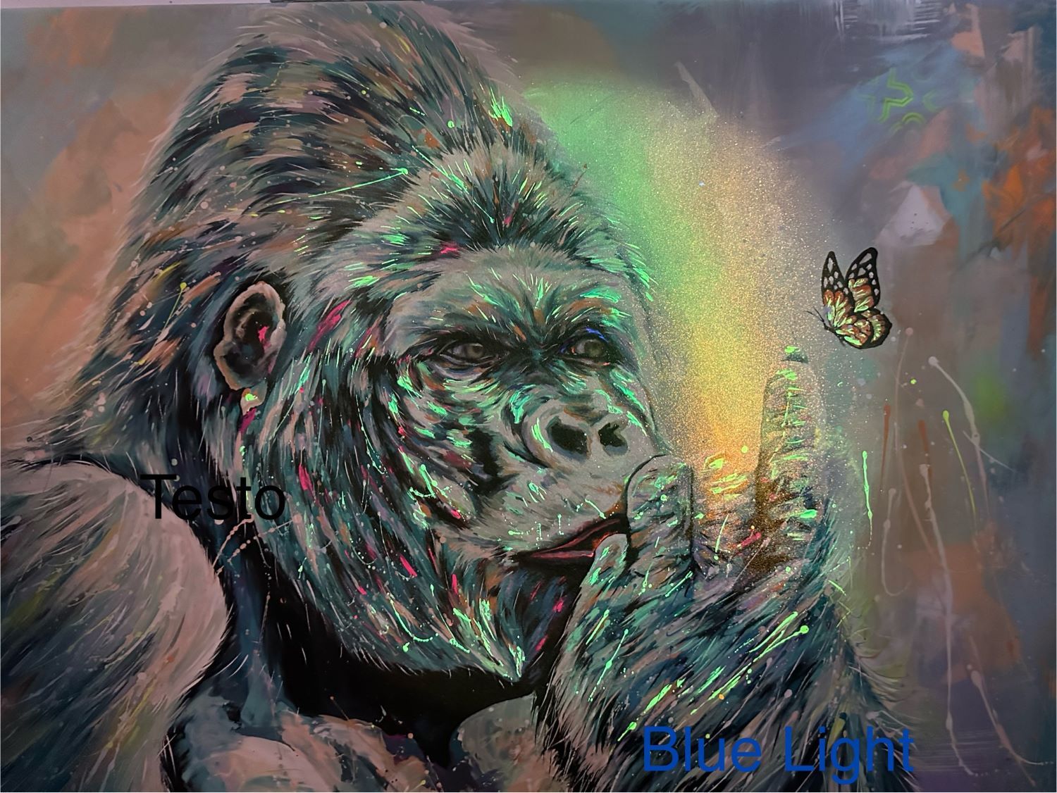 Gorilla with Butterfly Pop Neon