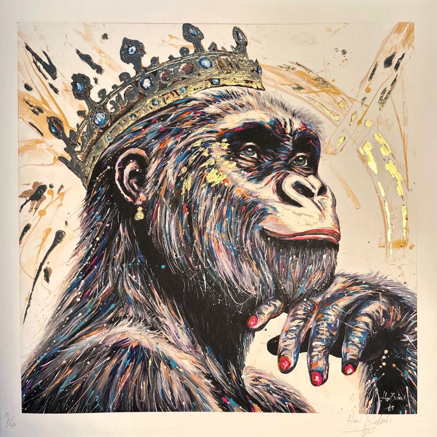Queen Gorilla Gold Fine Art Retouché