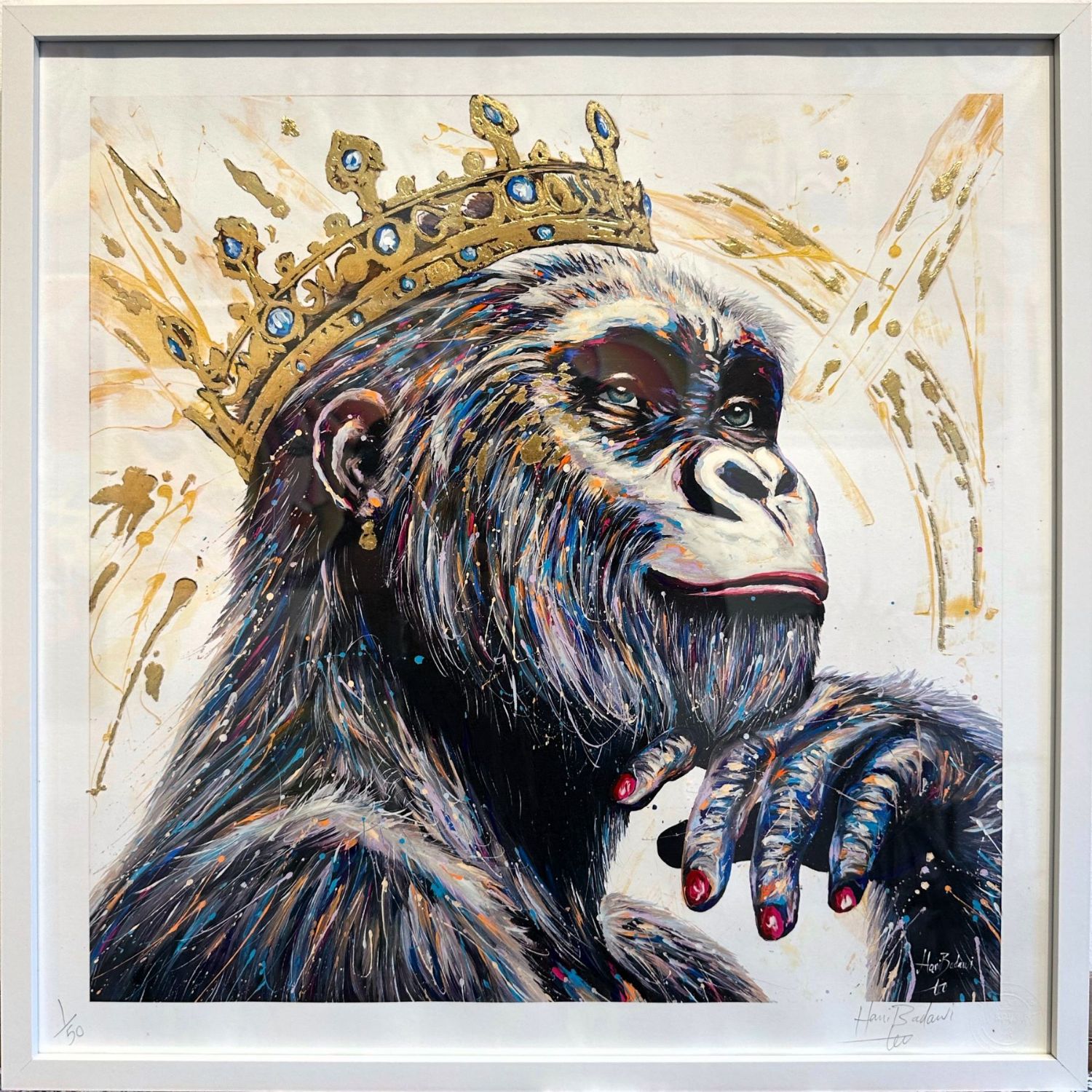 Queen Gorilla Gold Fine Art Retouché