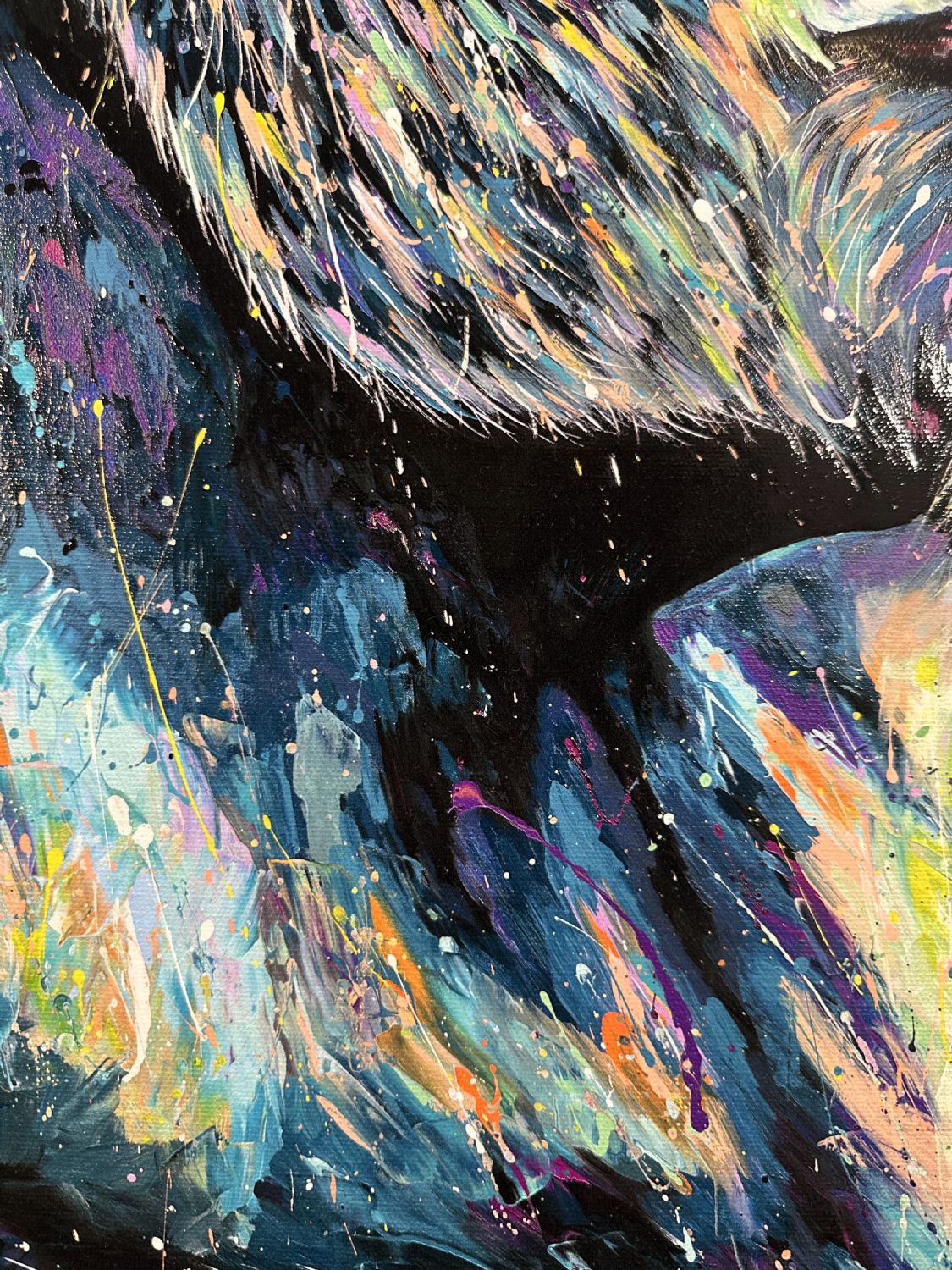 Gorilla e colibrì stampa su canvas retouchè